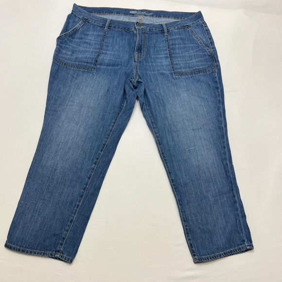 Old Navy Boyfriend Jeans Womens 18 Regular Standard Wash Blue Denim Casual - Picture 1 of 14